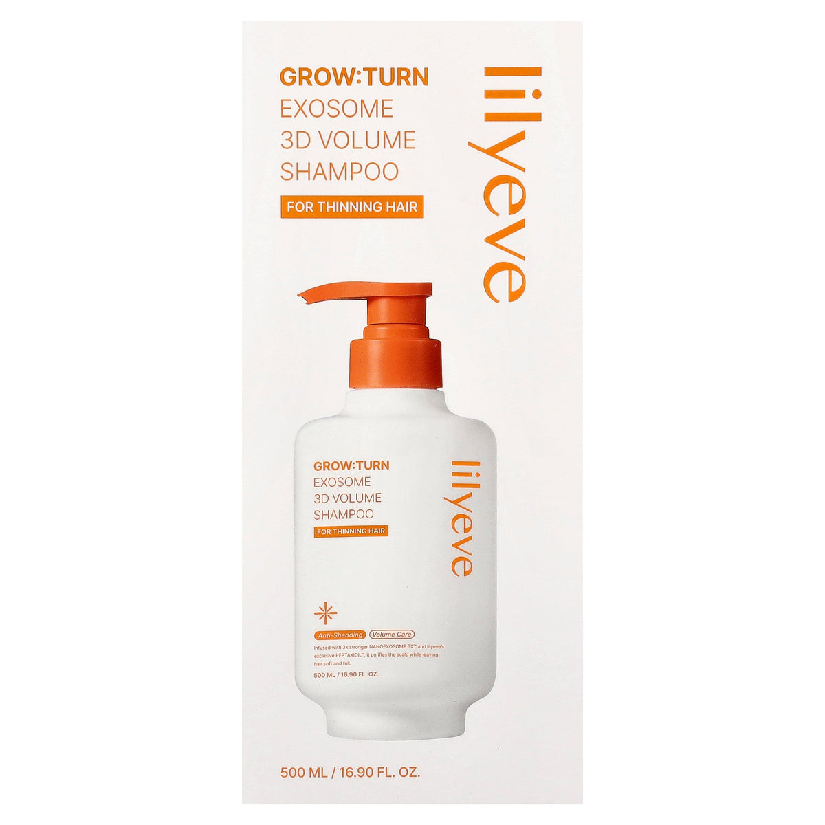 Lilyeve, Grow:Turn Exosome 3D Volume Shampoo, For Thinning Hair, 16.9 fl oz (500 ml)
