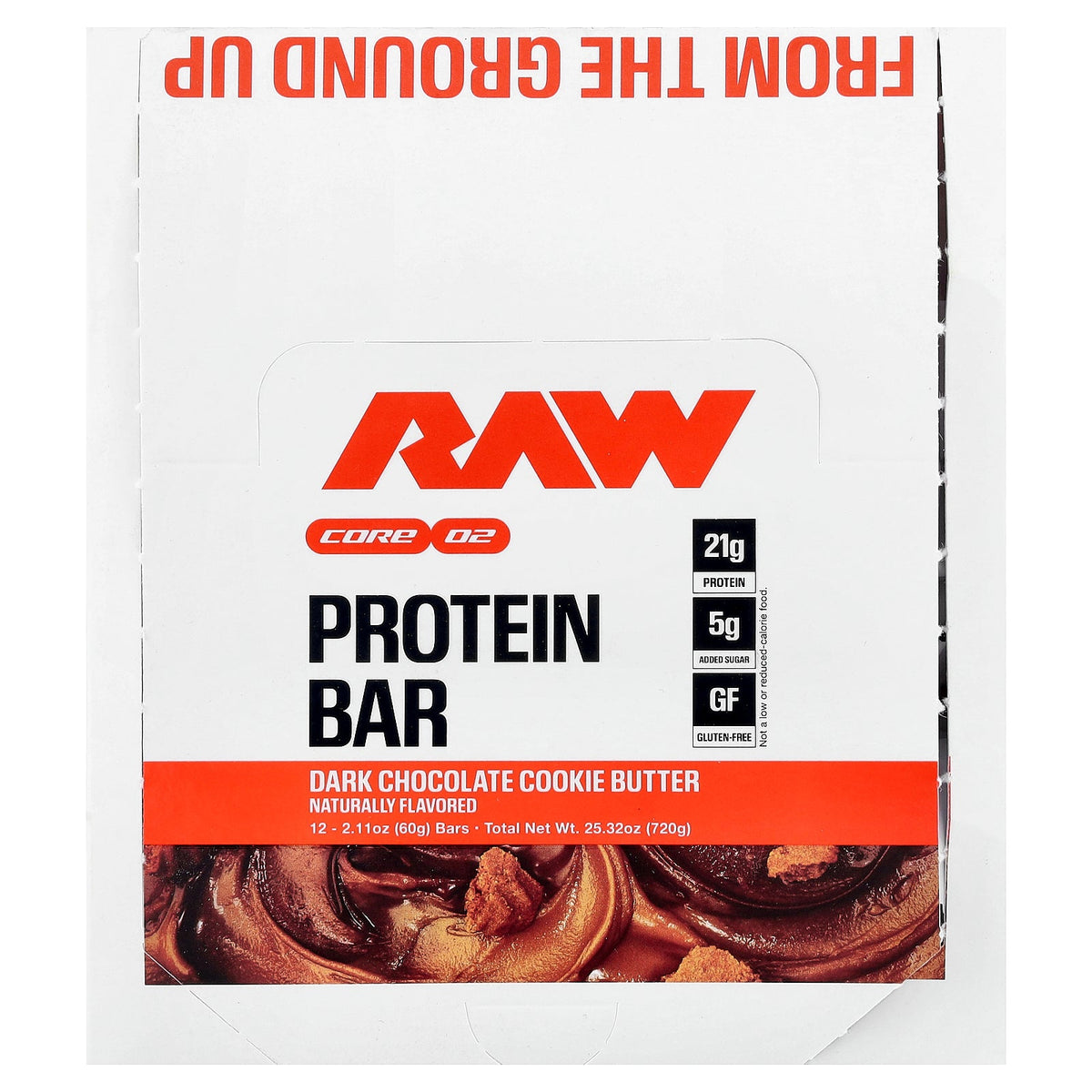 Raw Nutrition, Protein Bar, Dark Chocolate Cookie Butter, 12 Bars, 2.11 oz (60 g) Each