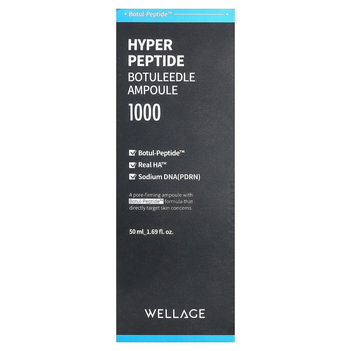 Wellage, Hyper Peptide Botuleedle Ampoule 1000, 1.69 fl oz (50 ml)