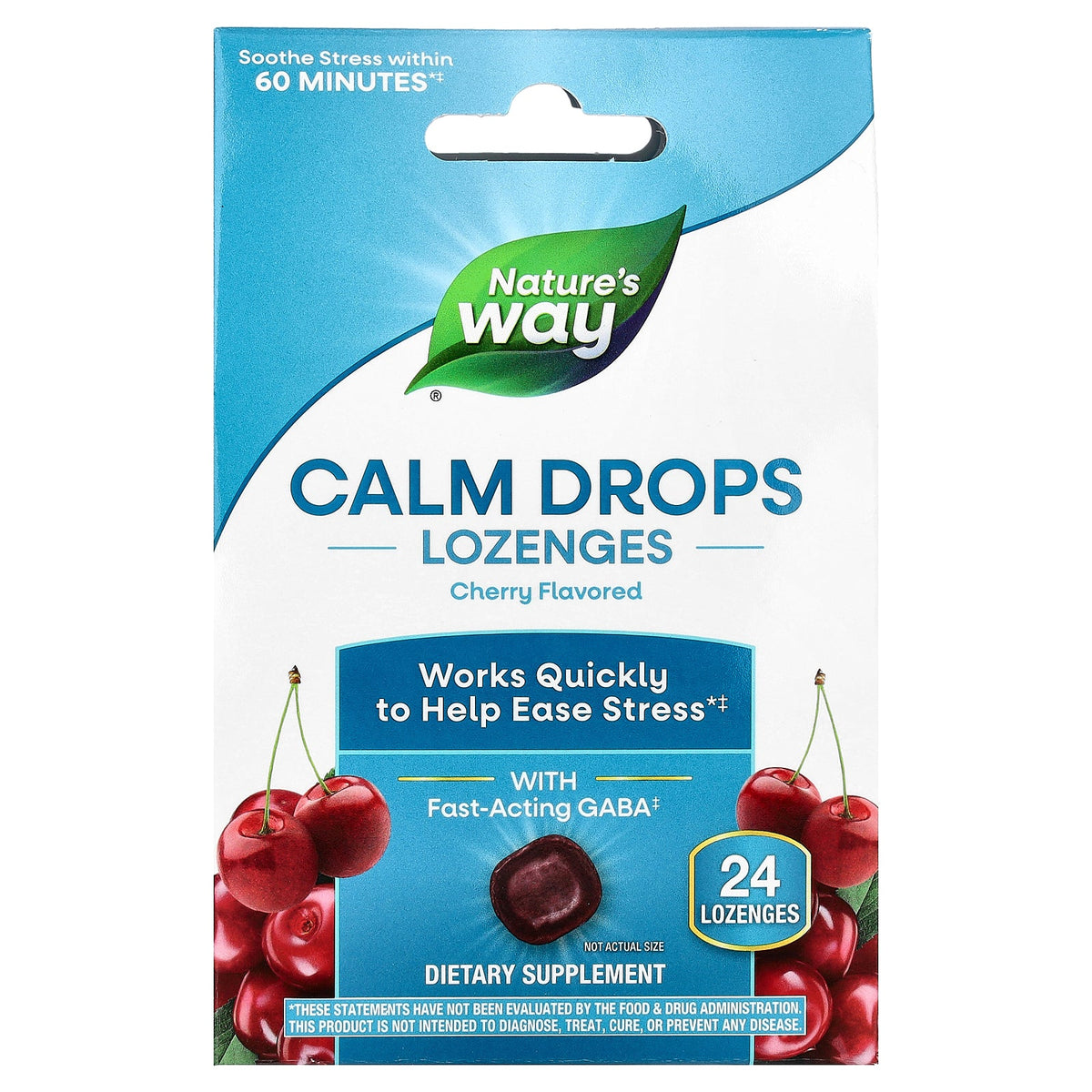 Nature's Way, Calm Drops Lozenges, Cherry , 24 Lozenges