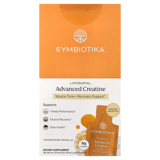 Cymbiotika, Liposomal Advanced Creatine, Tangerine Vanilla, 12 Liquid Packets, 1 fl oz (30 ml) Each