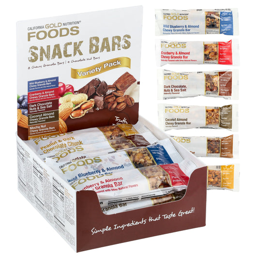 California Gold Nutrition, Foods, Variety Pack Snack Bars, 12 Bars, 1.4 oz (40 g) Each