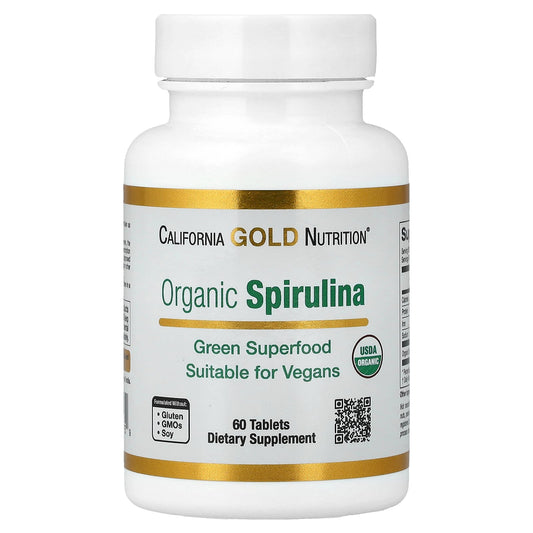 California Gold Nutrition, Organic Spirulina, 60 Tablets (500 mg per Tablet)