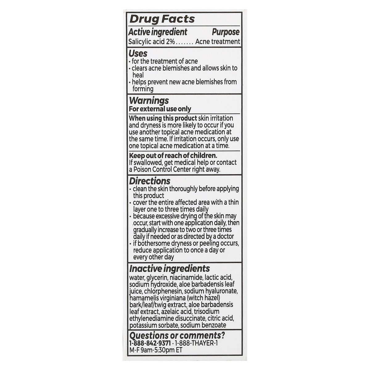Thayers, Double Action Acne Serum, Acne-Prone Skin, Fragrance-Free, 1 fl oz (30 ml)