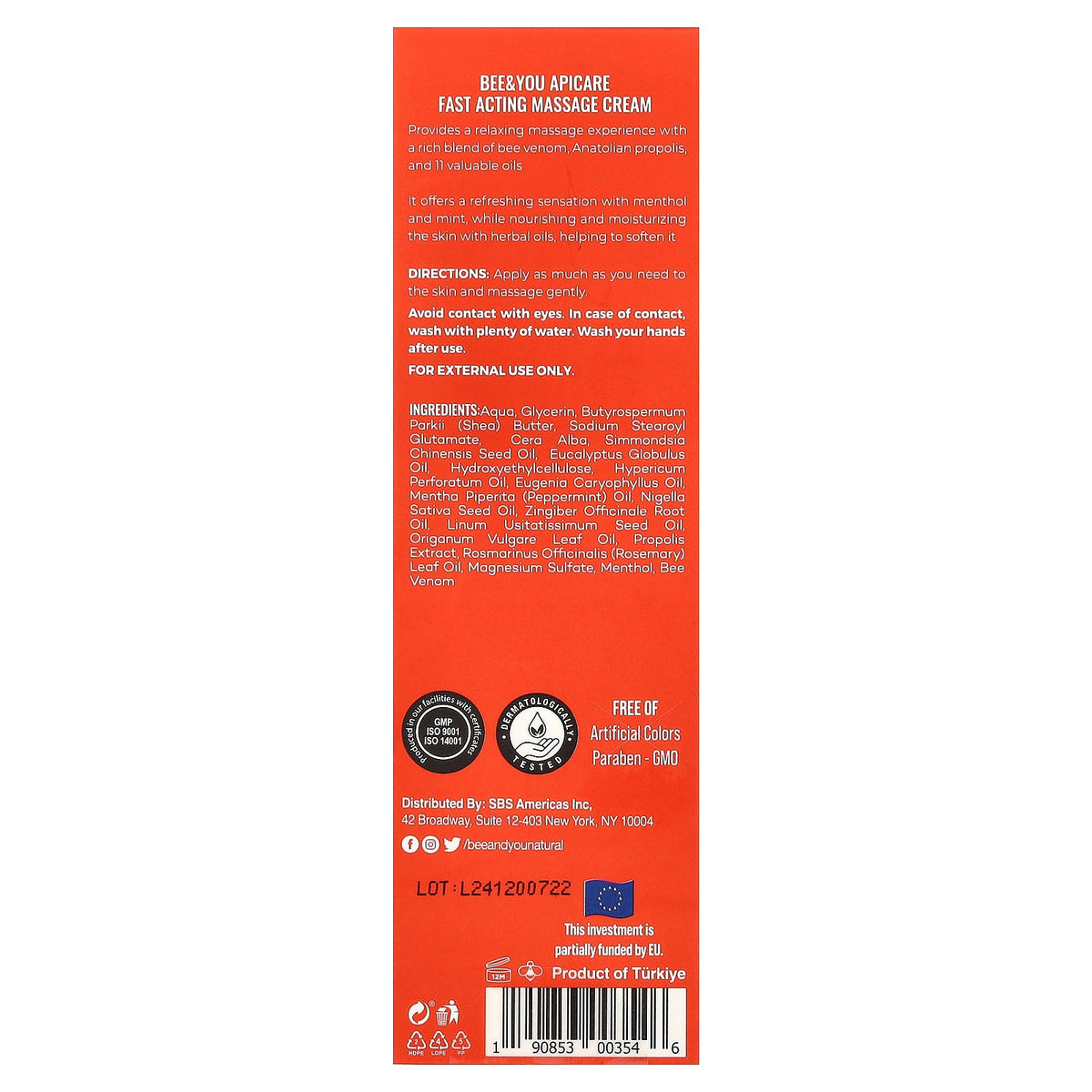 Bee & You, Massage Cream, 2.7 fl oz (80 ml)