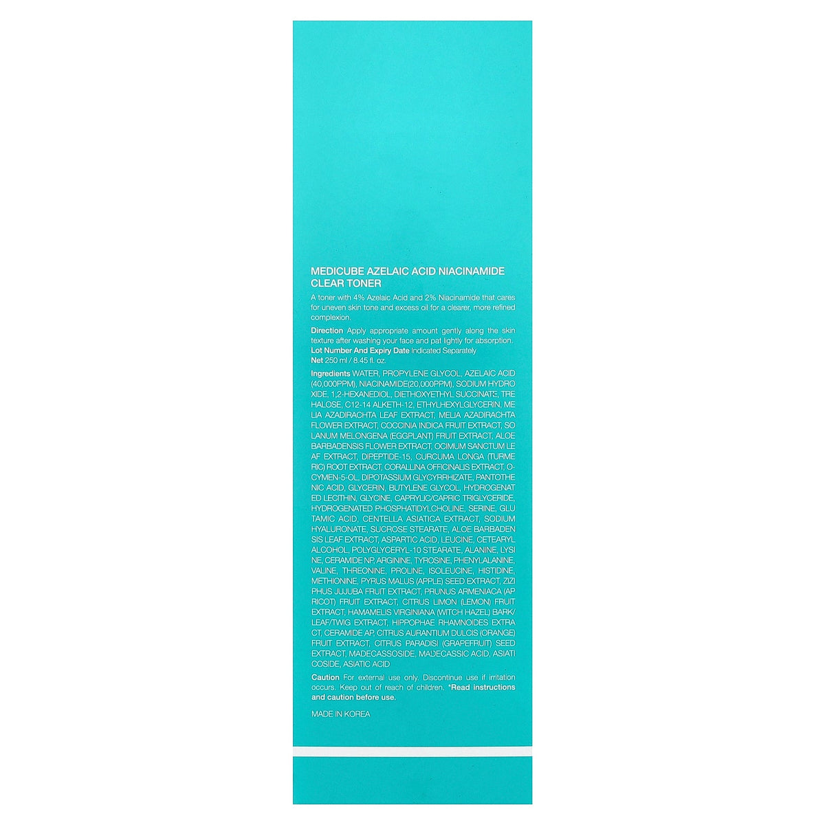 Medicube, Azelaic Acid Niacinamide Clear Toner , 8.45 fl oz (250 ml)