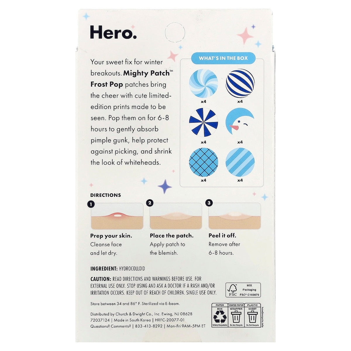 Hero Cosmetics, Mighty Patch™, Frost Pop, 24 Hydrocolloid Patches