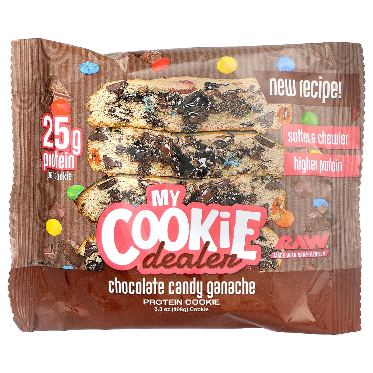 My Cookie Dealer Protein, Protein Cookie, Chocolate Candy Ganache, 12 Cookies, 3.8 oz (108 g) Each