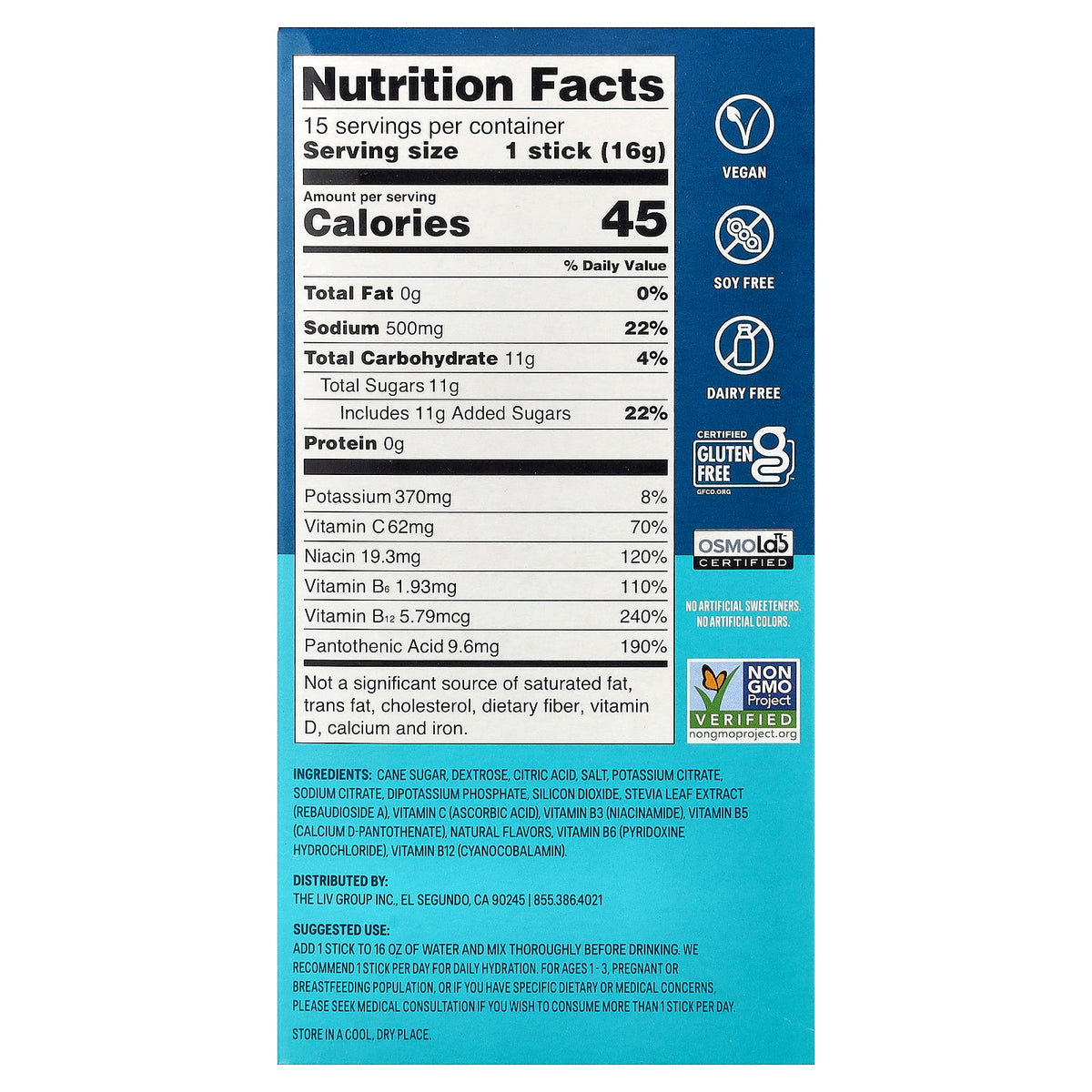 Liquid I.V., Hydration Multiplier®, Electrolyte Drink Mix, Golden Cherry, 15 Sicks, 0.56 oz (16 g) Each
