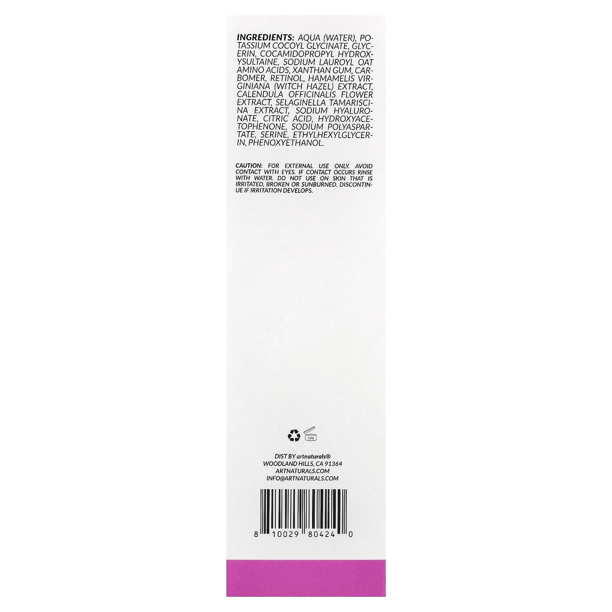 artnaturals, Retinol Cleansing Milk, For All Skin Types, 4 fl oz (118 ml)