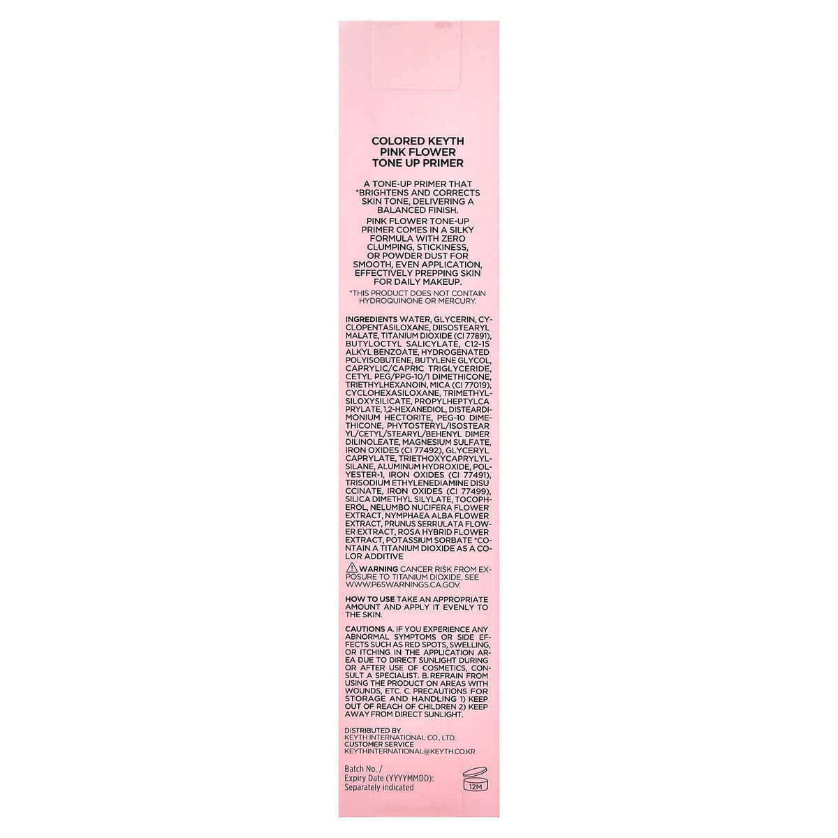 KEYTH, Colored Pink Flower Tone Up Primer, 0.67 fl oz (20 ml)