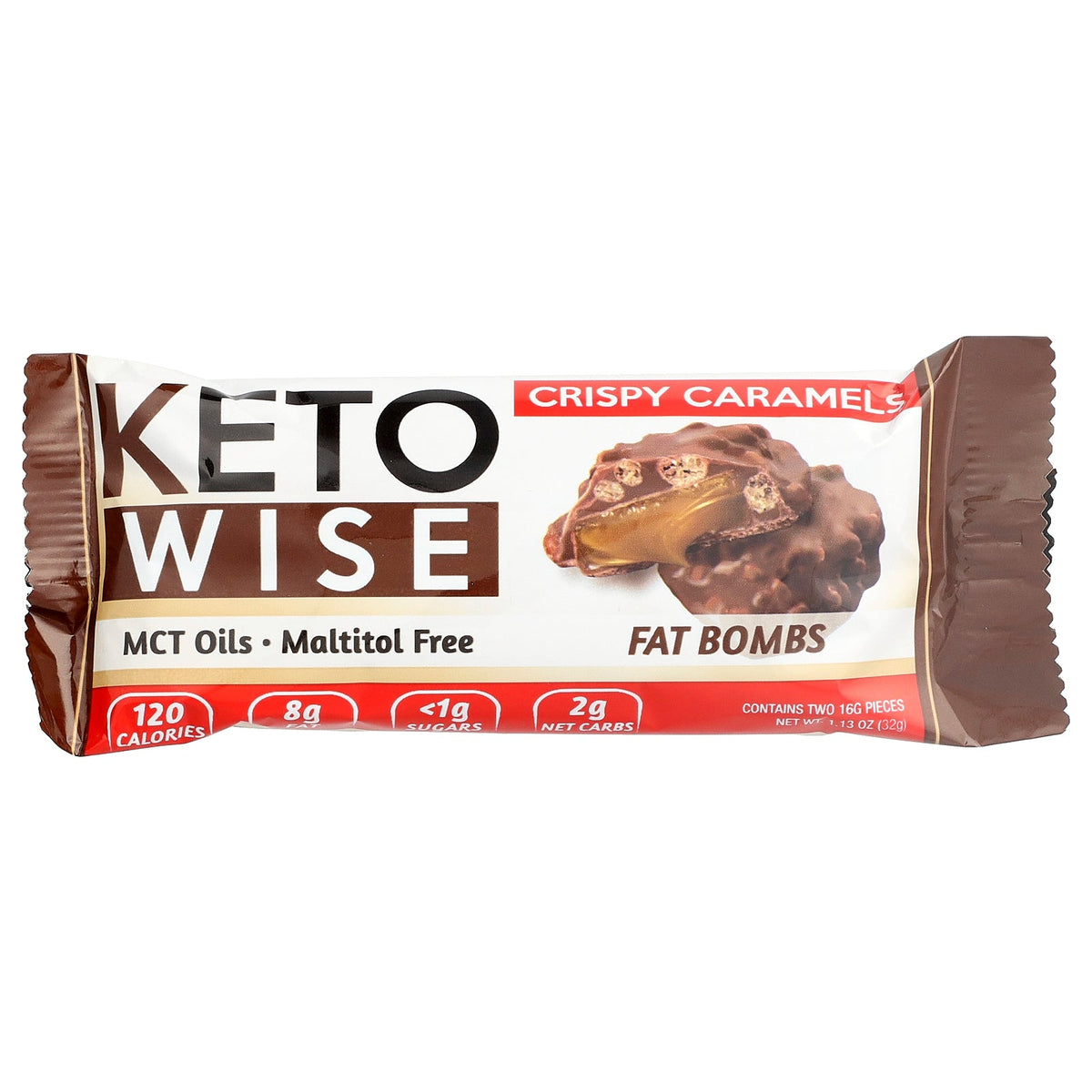 Keto Wise, Fat Bombs, Crispy Caramels, 7 Packs.1.13 oz (32 g) Each