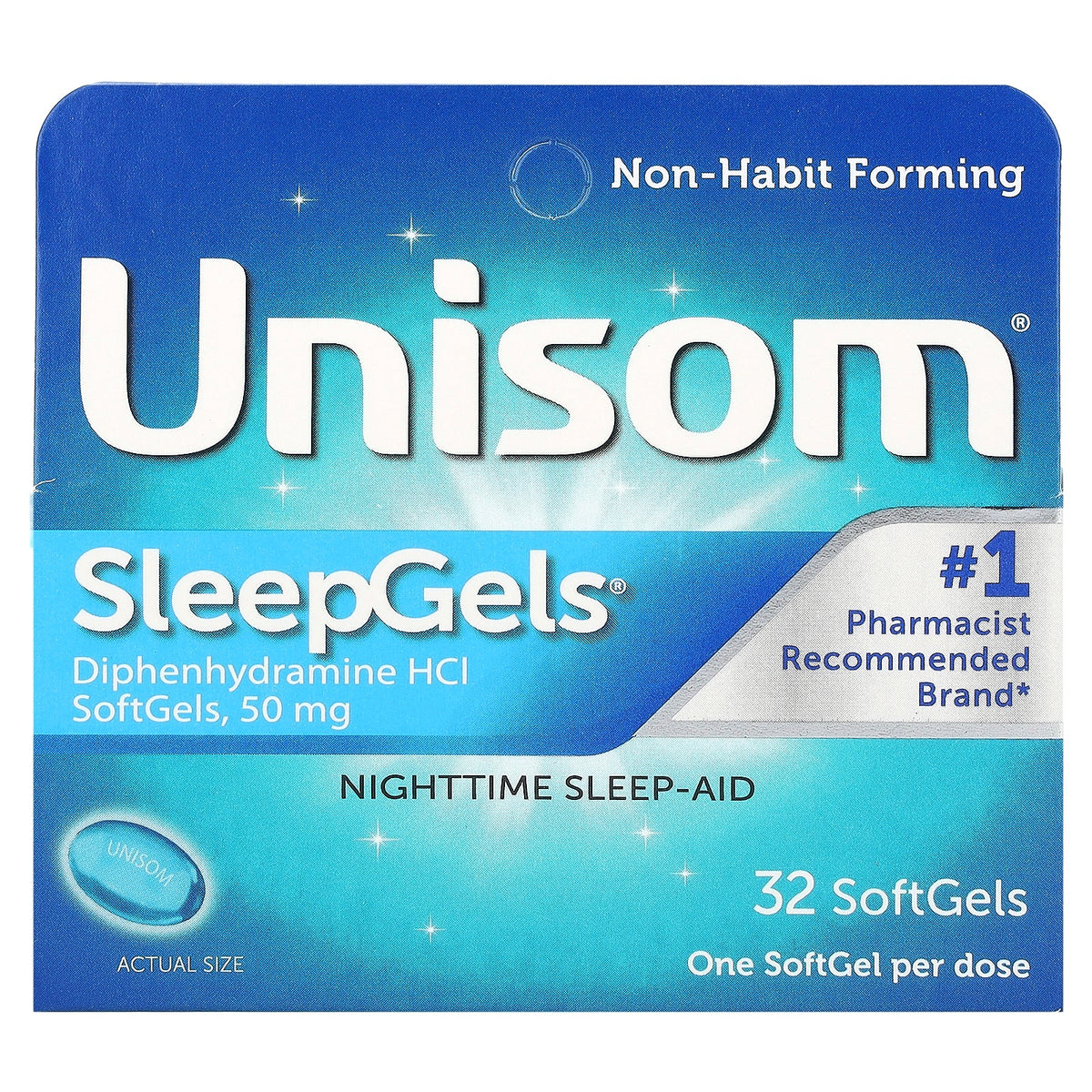 Unisom, SleepGels, Nighttime Sleep-Aid, 32 SoftGels