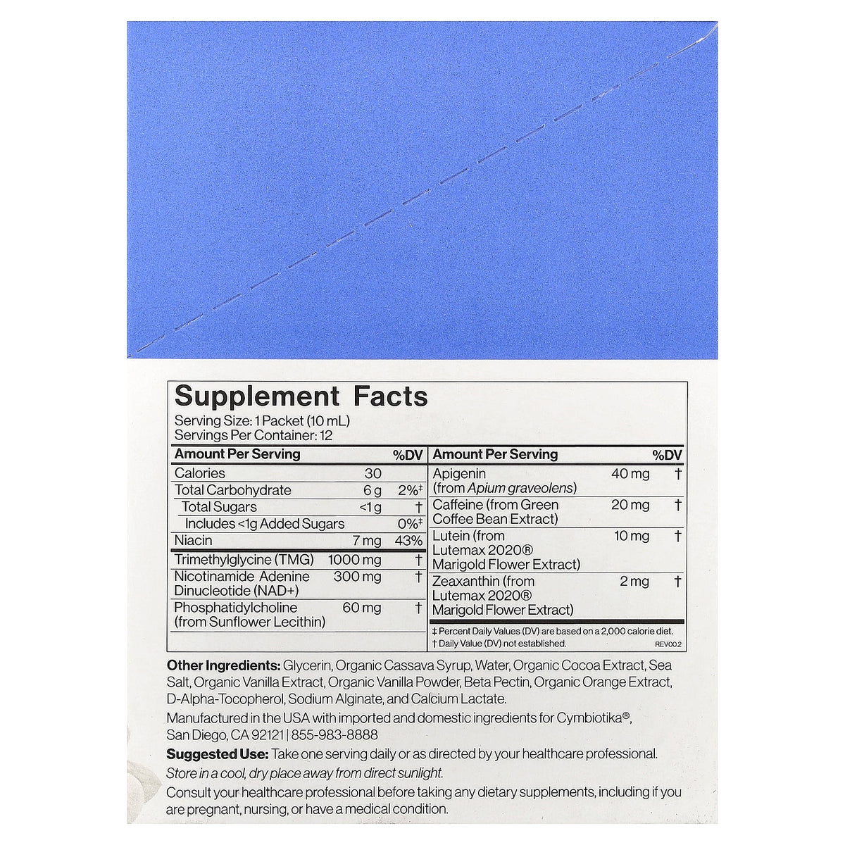 Cymbiotika, Liposomal NAD+, Orange Vanilla, 12 Liquid Packets, 0.34 fl oz (10 ml) Each