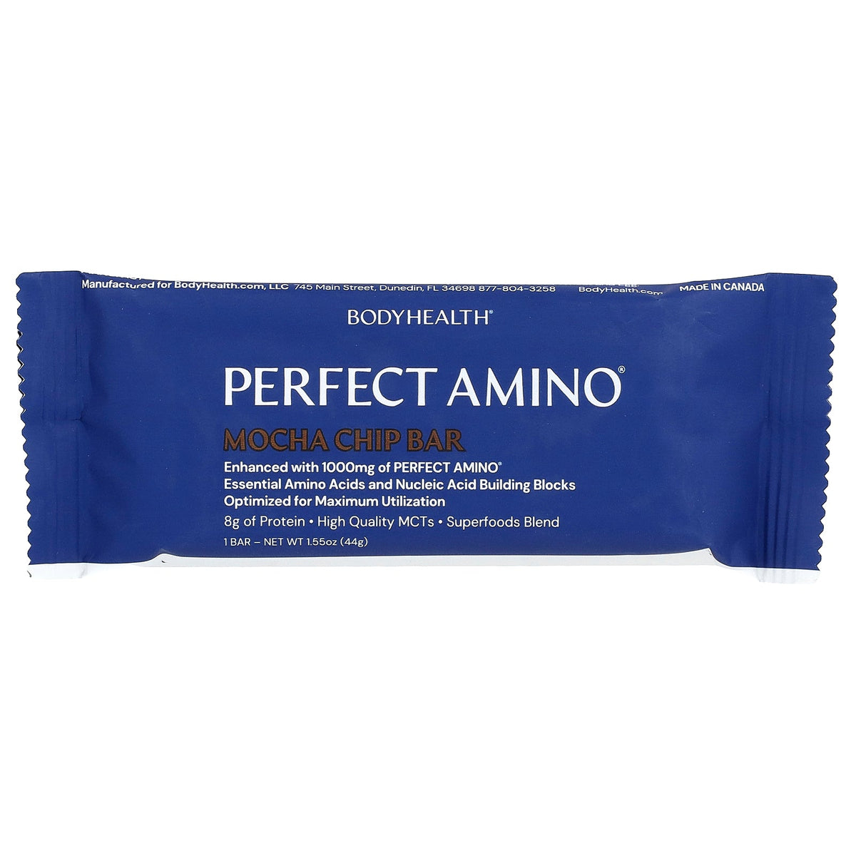 BodyHealth, Perfect Amino® Bar, Mocha Chip, 12 Bars, 1.55 oz (44 g) Each