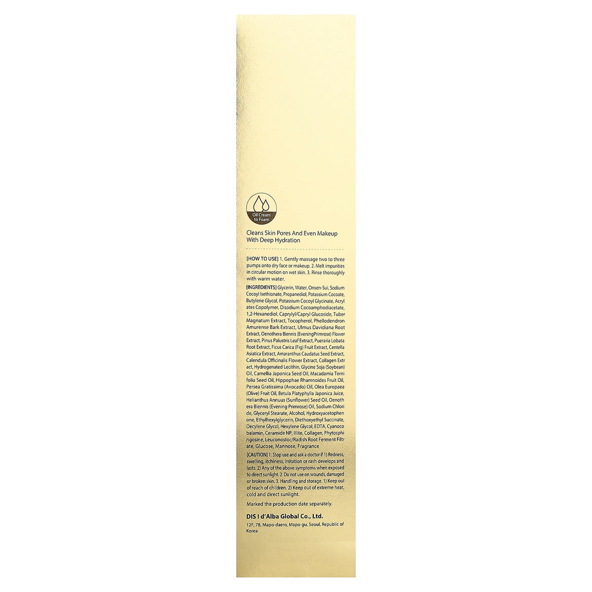d'Alba, White Truffle Return Oil Cream Cleanser, 5.41 fl oz (160 ml)