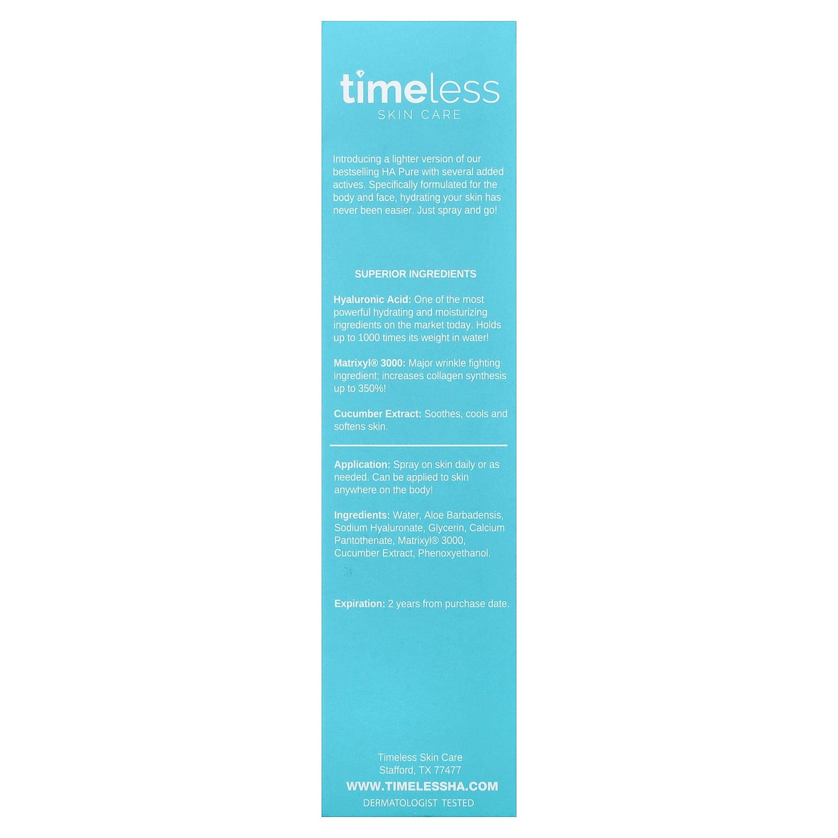 Timeless Skin Care, HA Matrixyl® 3000+ Cucumber Spray, 2 fl oz (60 ml)