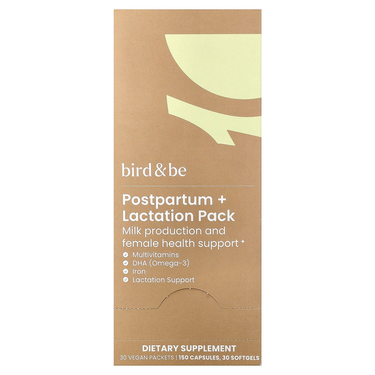 Bird&Be, Postpartum + Lactation Pack, 30 Vegan Packets