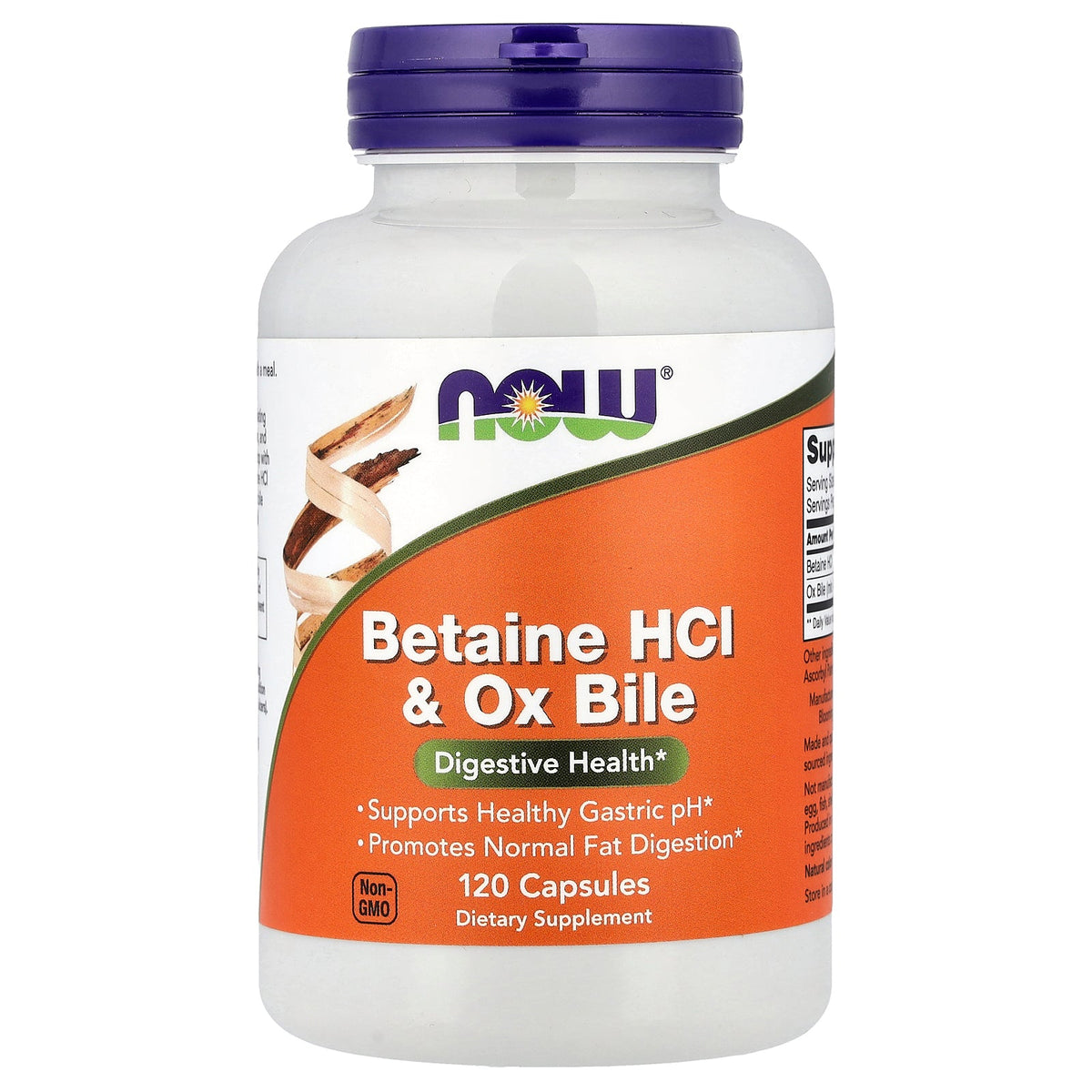 NOW Foods, Betaine HCl & Ox Bile, 120 Capsules