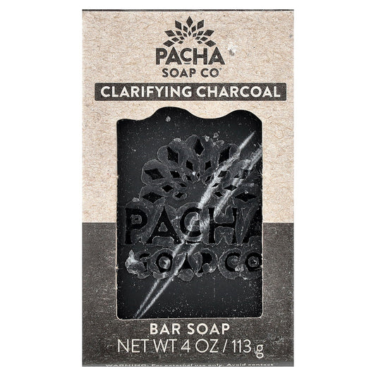 Pacha Soap Co, Bar Soap, Clarifying Charcoal, 4 oz (113 g)