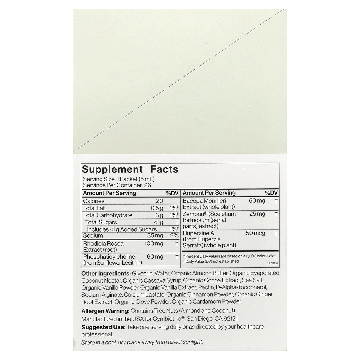 Cymbiotika, Liposomal Brain Complex, Vanilla Cinnamon, 26 Liquid Packets, 0.17 fl oz (5 ml) Each