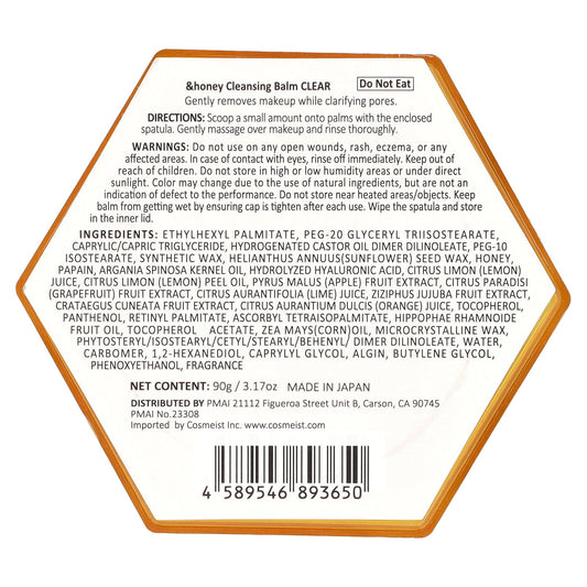&honey, Cleansing Balm Clear , 3.17 oz (90 g)