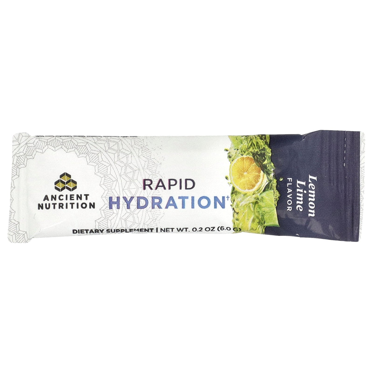 Ancient Nutrition, Rapid Hydration, Lemon Lime, 15 On-The-Go Stick Packs, 0.2 oz (6 g) Each
