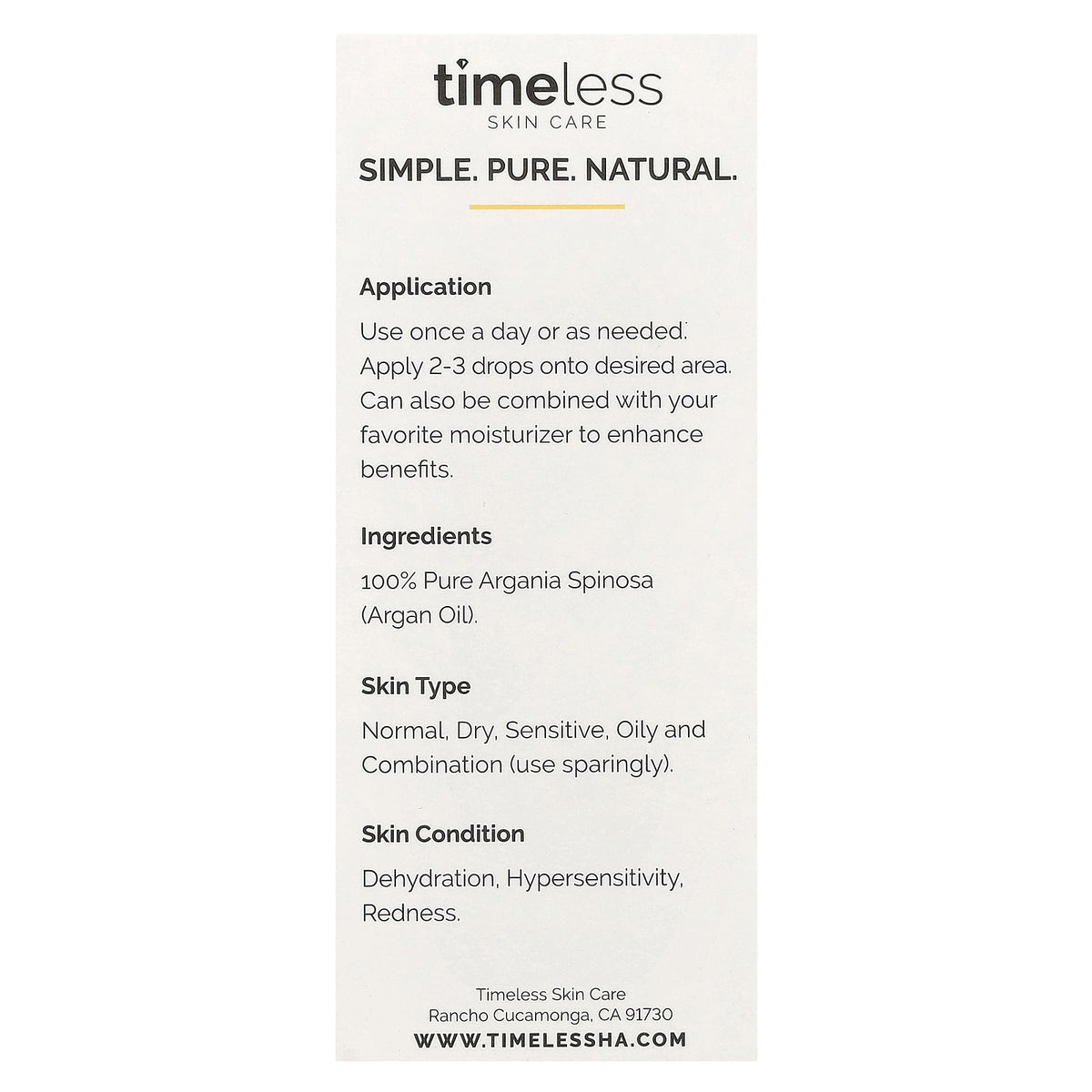 Timeless Skin Care, 100% Pure Argan Oil , 1 fl oz (30 ml)