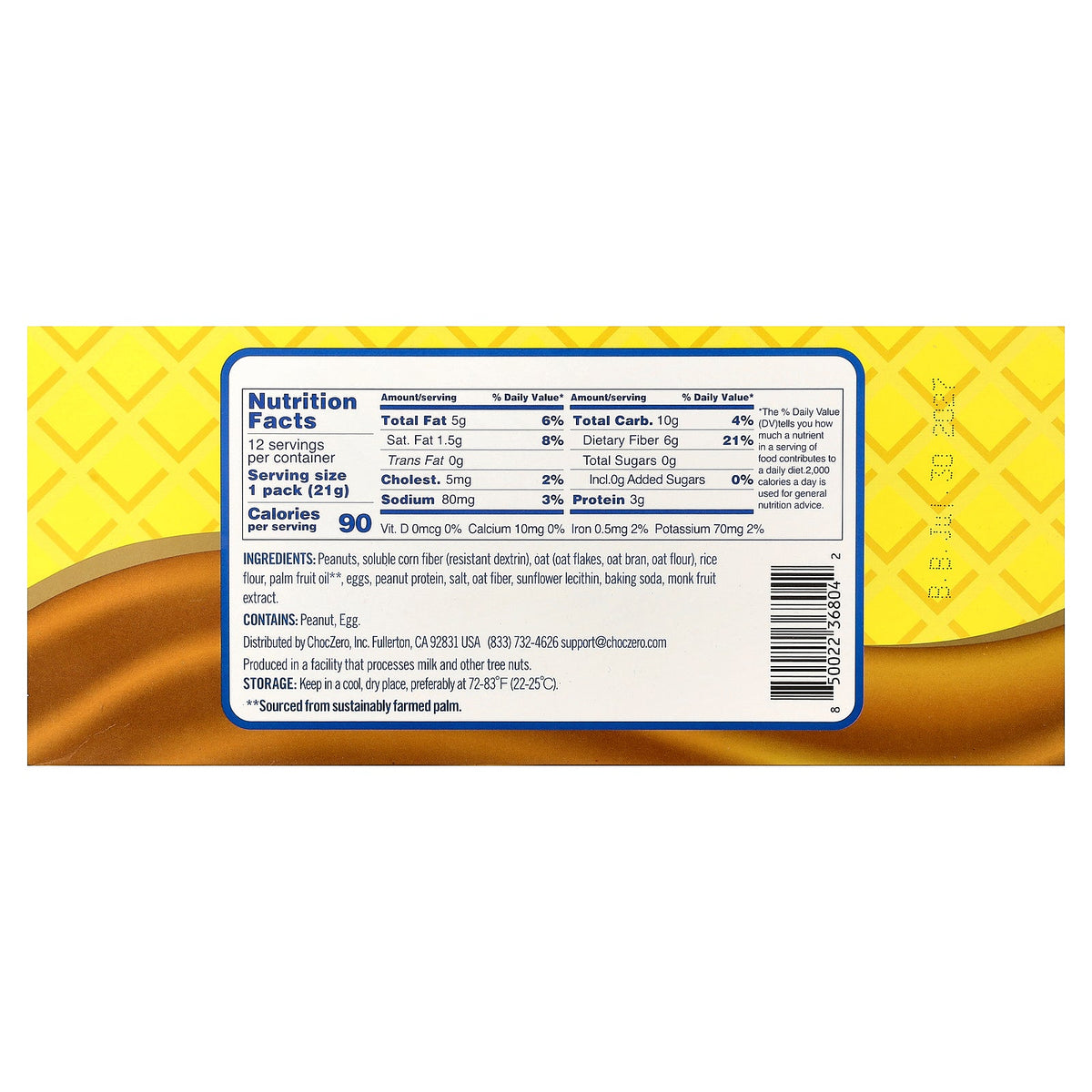 ChocZero, Peanut Stackers, Peanut Butter, 12 Packs, 0.75 oz (21 g) Each