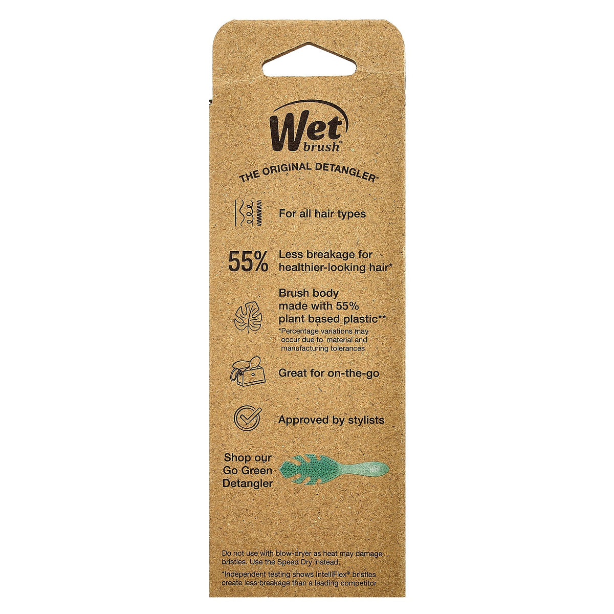 Wet Brush, Go Green Mini Detangler, Green, 1 Brush
