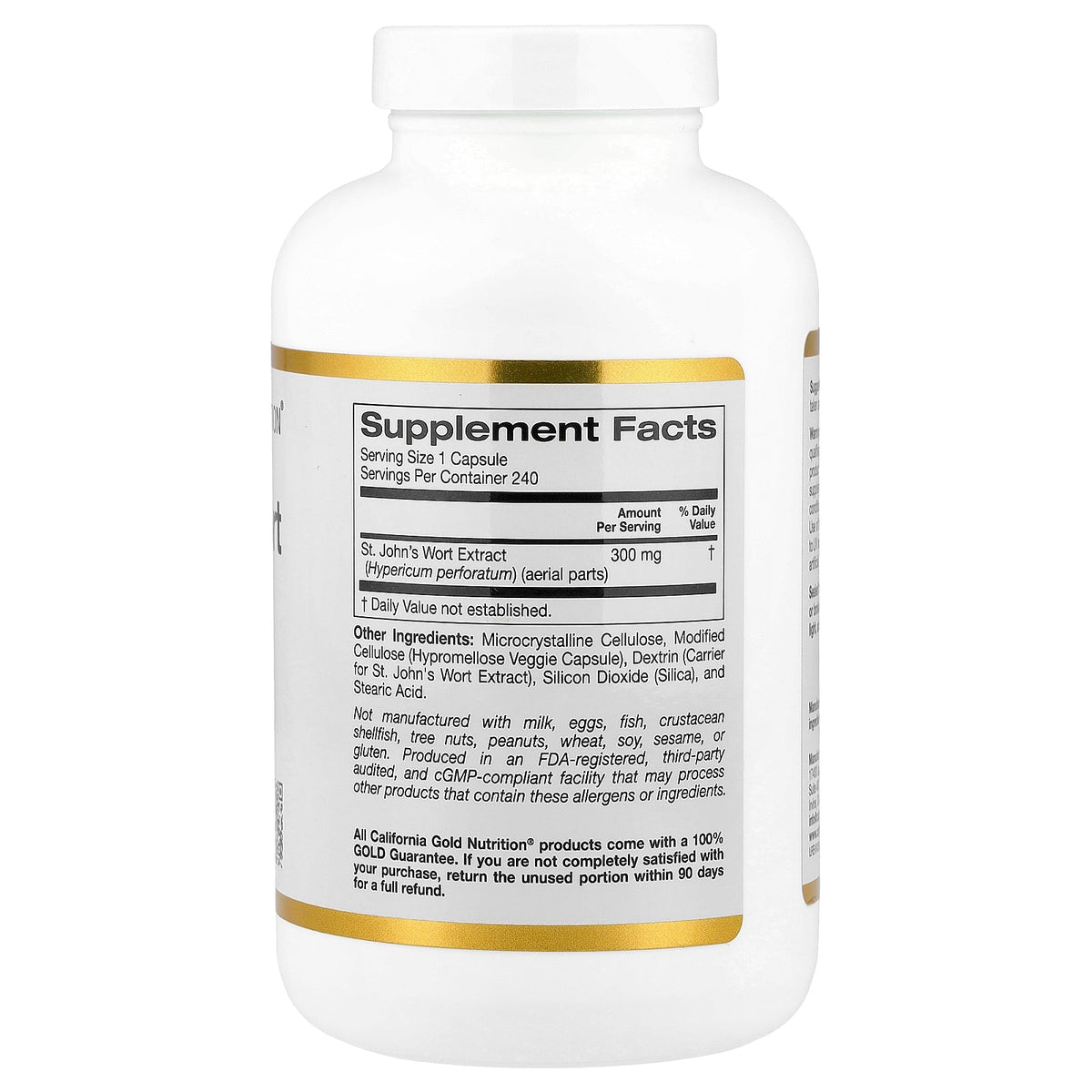 California Gold Nutrition, St. John's Wort Extract, 300 mg, 240 Veggie Capsules