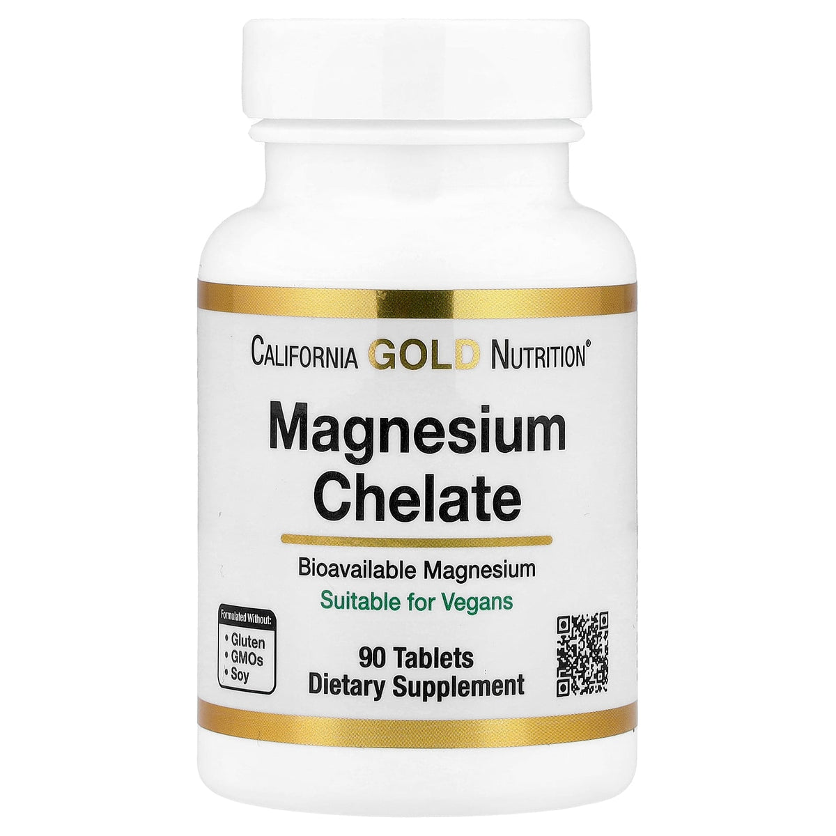 California Gold Nutrition, Magnesium Chelate with Calcium, 90 Tablets