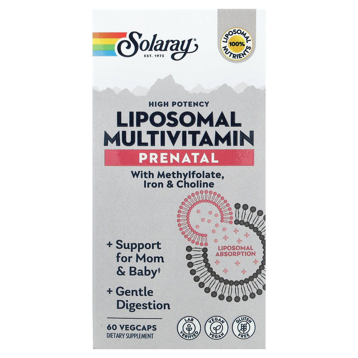 Solaray, High Potency Prenatal Liposomal Multivitamin, 60 VegCaps