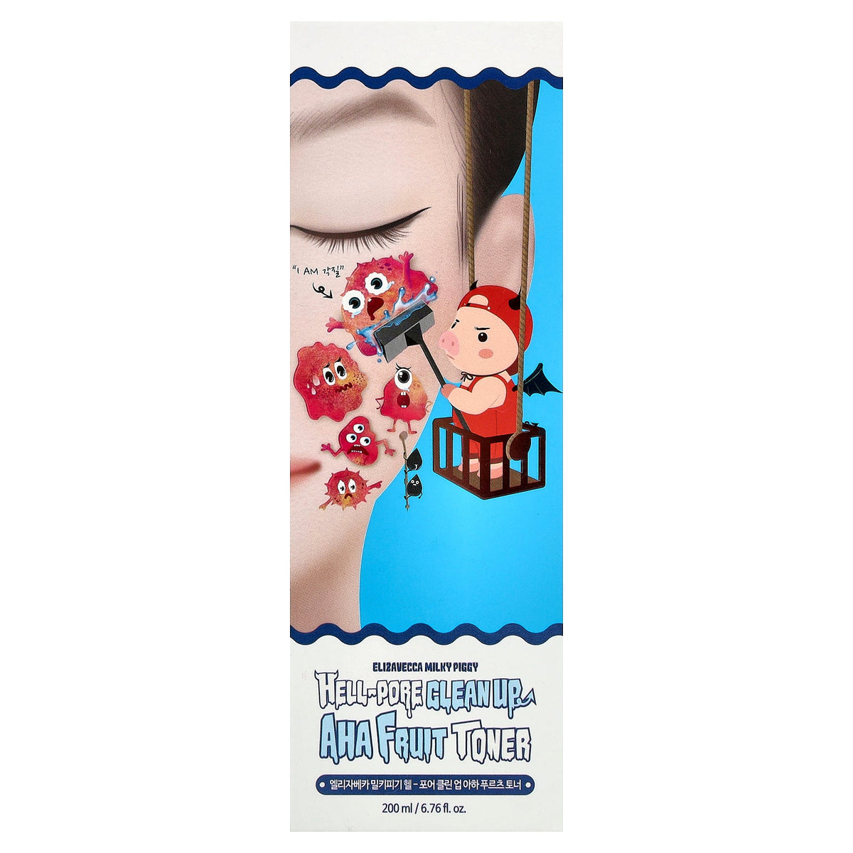 Elizavecca, Milky Piggy, Hell-Pore Clean Up AHA Fruit Toner, 6.76 fl oz (200 ml)