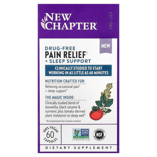 New Chapter, Drug-Free Pain Relief + Sleep Support, 60 Vegan Capsules