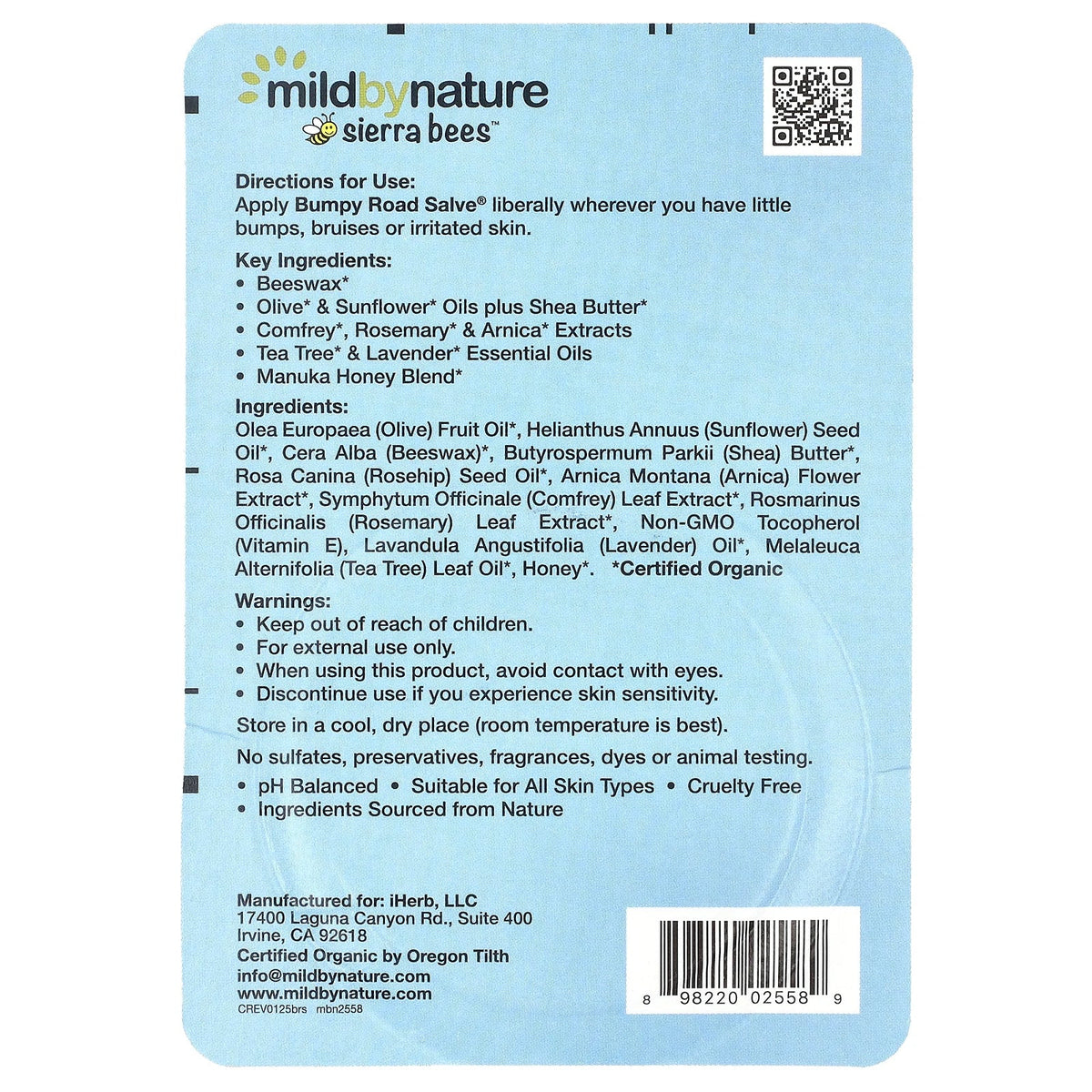 Mild By Nature, Sierra Bees™, Bumpy Road Salve®, 0.6 oz (17 g)