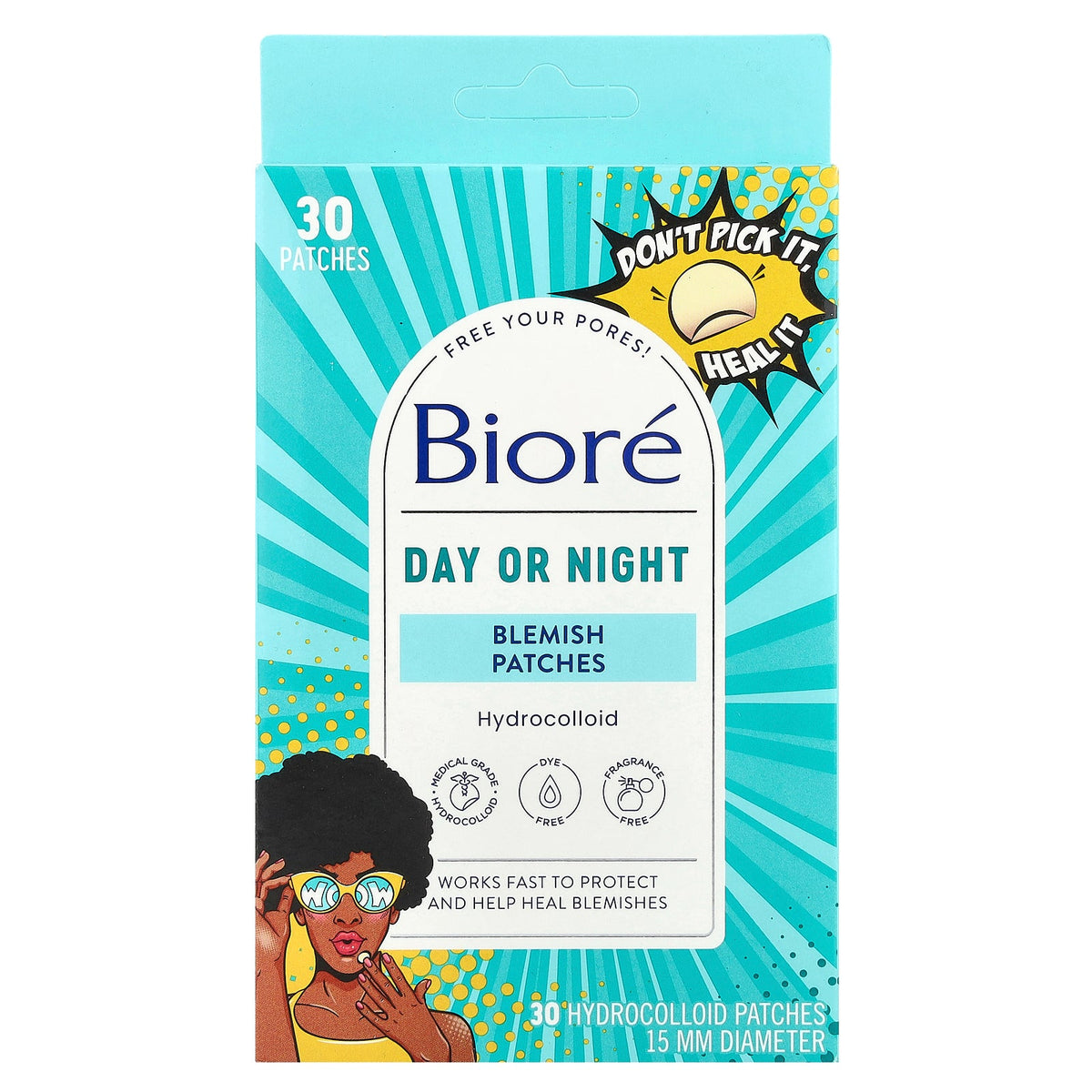 Biore, Day or Night Blemish Patches, 30 Hydrocolloid Patches