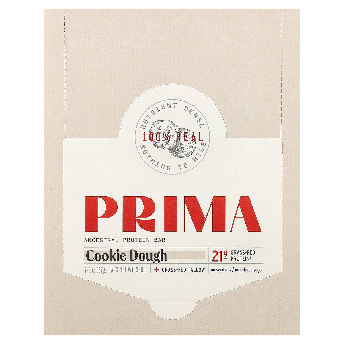 Prima, Ancestral Protein Bar, Cookie Dough, 7 Bars, 2 oz (57 g) Each