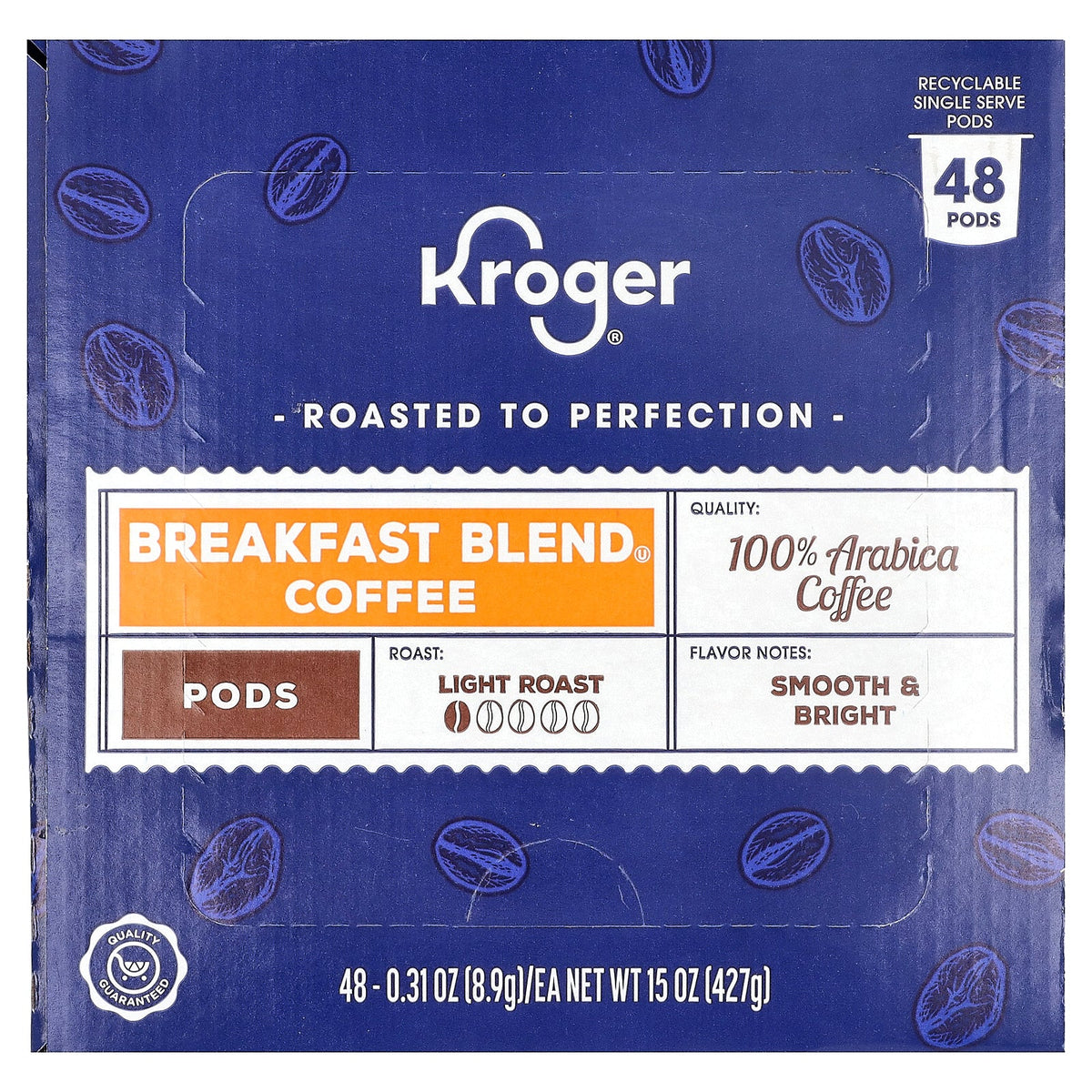 Kroger, Coffee Pods, Breakfast Blend®, Light Roast, 48 Pods, 0.31 oz (8.9 g) Each