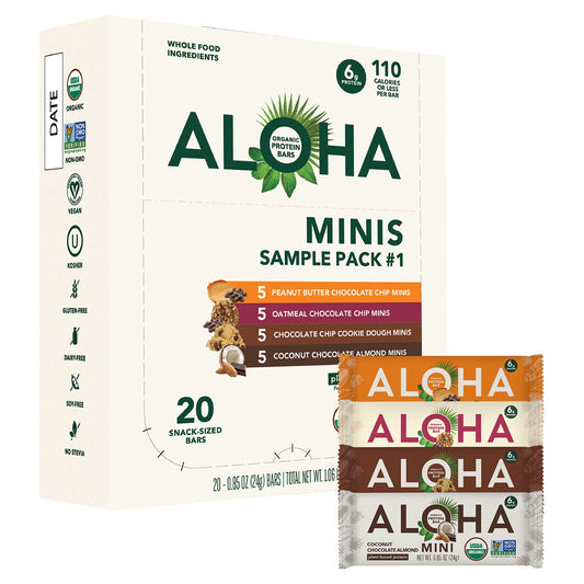Aloha, Organic Protein Mini Bars, Sample Pack #1, 20 Bars, 0.85 oz (24 g) Each