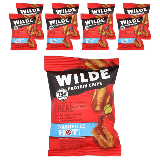 Wilde Brands, Protein Chips®, Nashville Hot, 8 Bags, 1.34 oz (38 g) Each