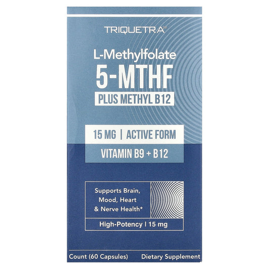 Triquetra, L-Methylfolate 5-MTHF Plus Methyl B12, 60 Capsules