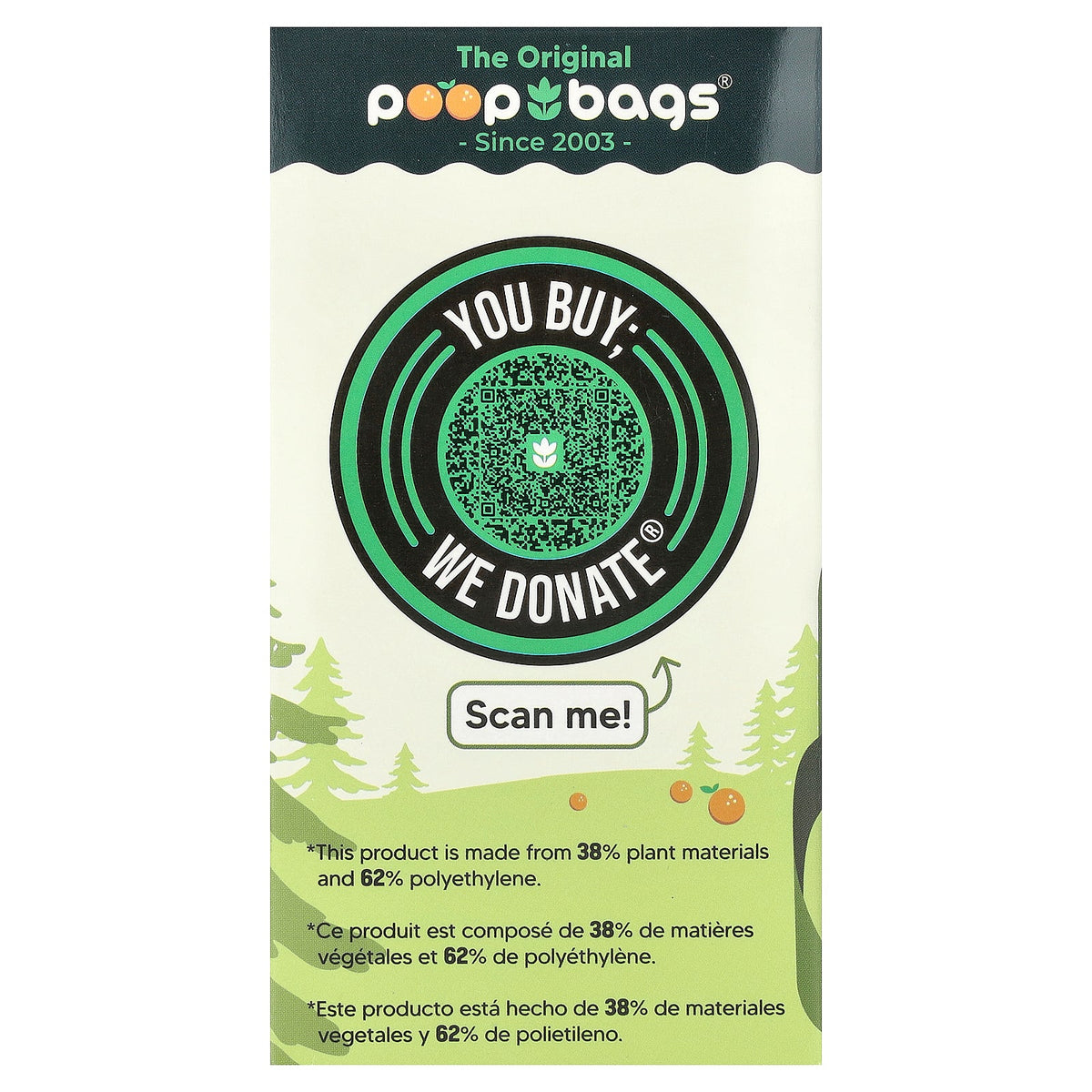 Original Poop Bags, Orange, 8 Rolls, 15 Bags Each