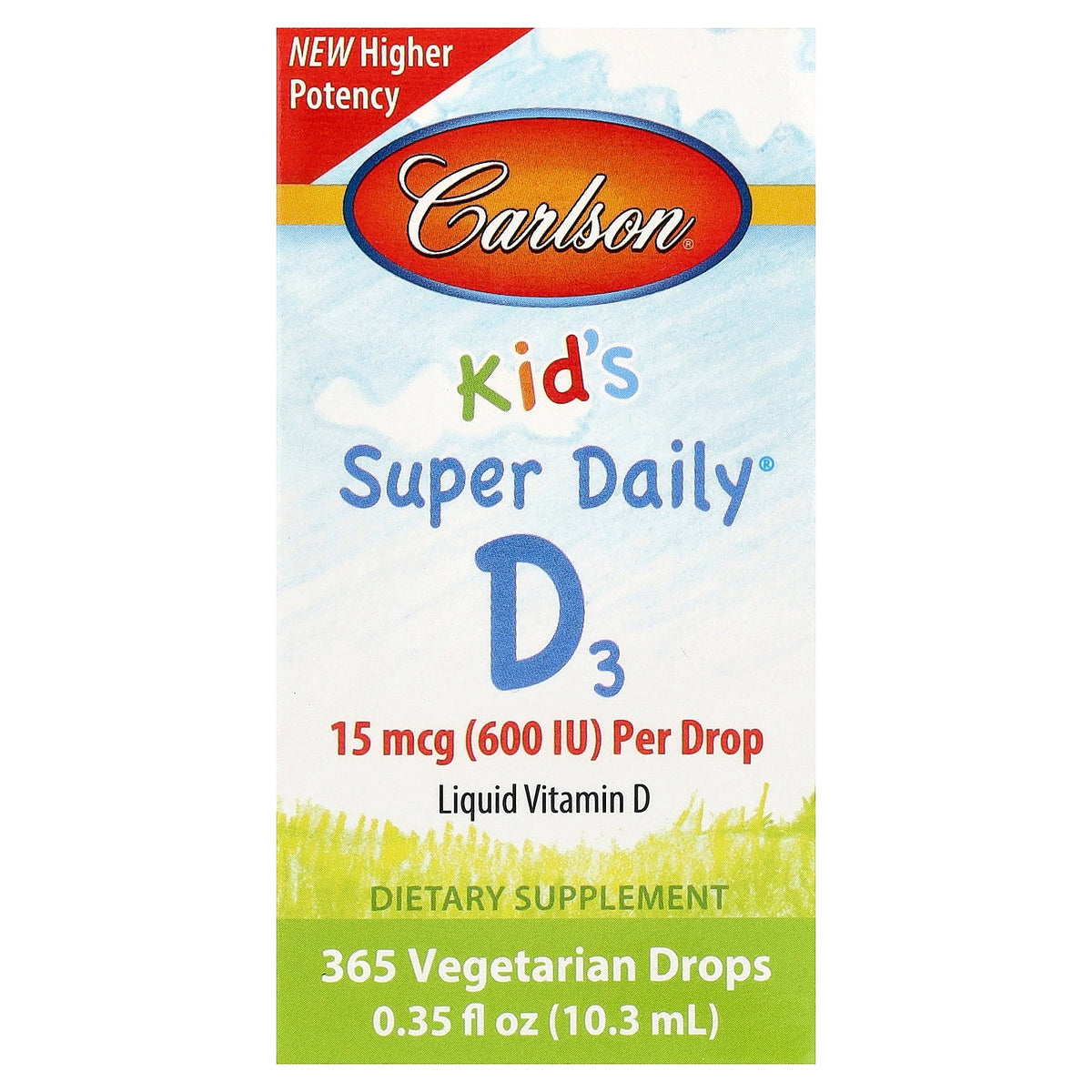 Carlson, Kid's Super Daily® D3, 0.35 fl oz (10.3 ml)