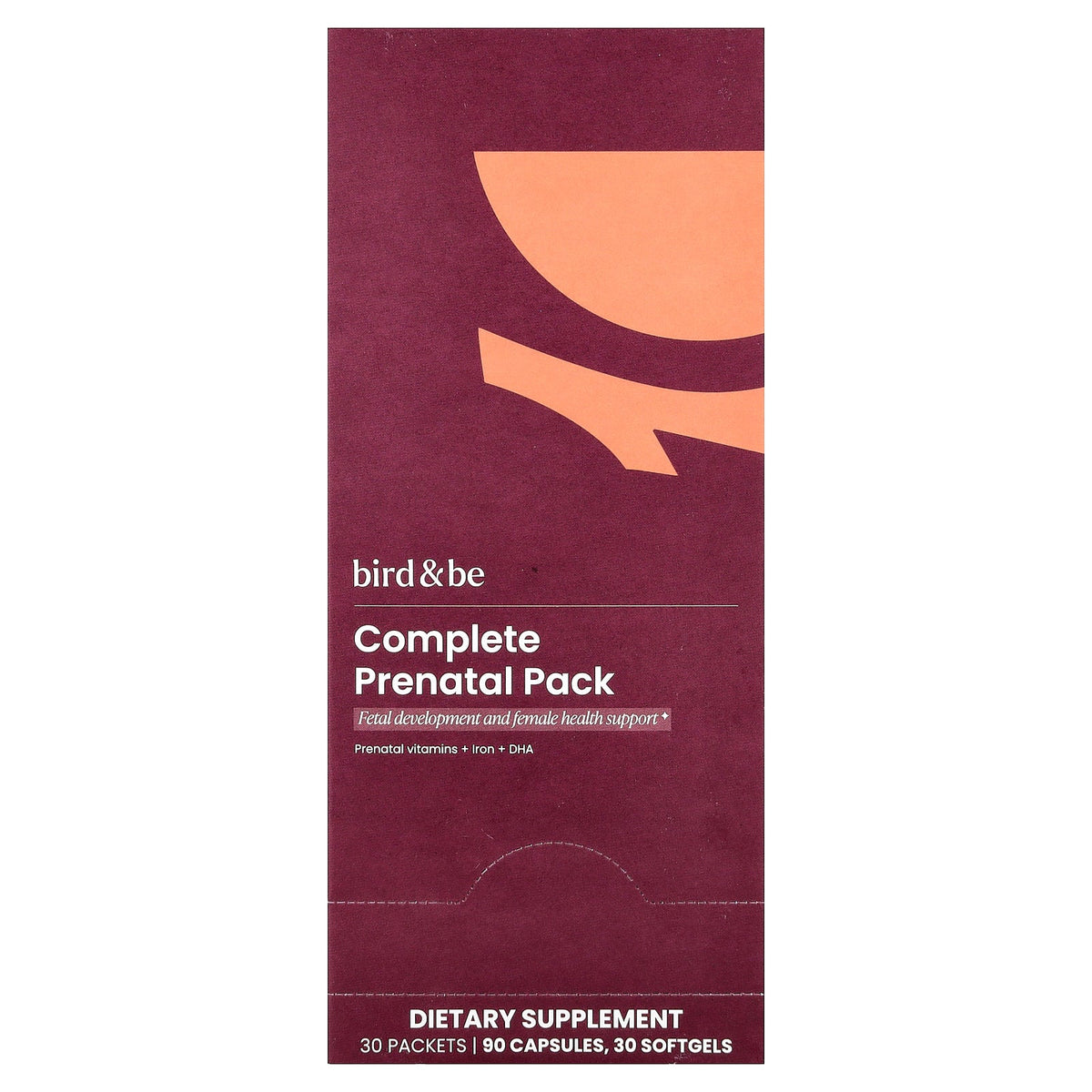Bird&Be, Complete Prenatal Pack, 30 Packets