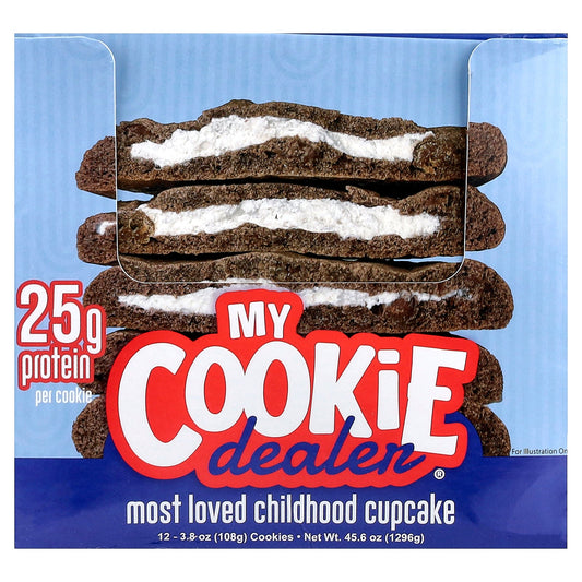 My Cookie Dealer Protein, Protein Cookie, Most Loved Childhood Cupcake, 12 Cookies, 3.8 oz (108 g) Each