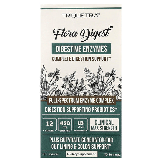 Triquetra, Flora Digest™ Digestive Enzymes, 30 Capsules