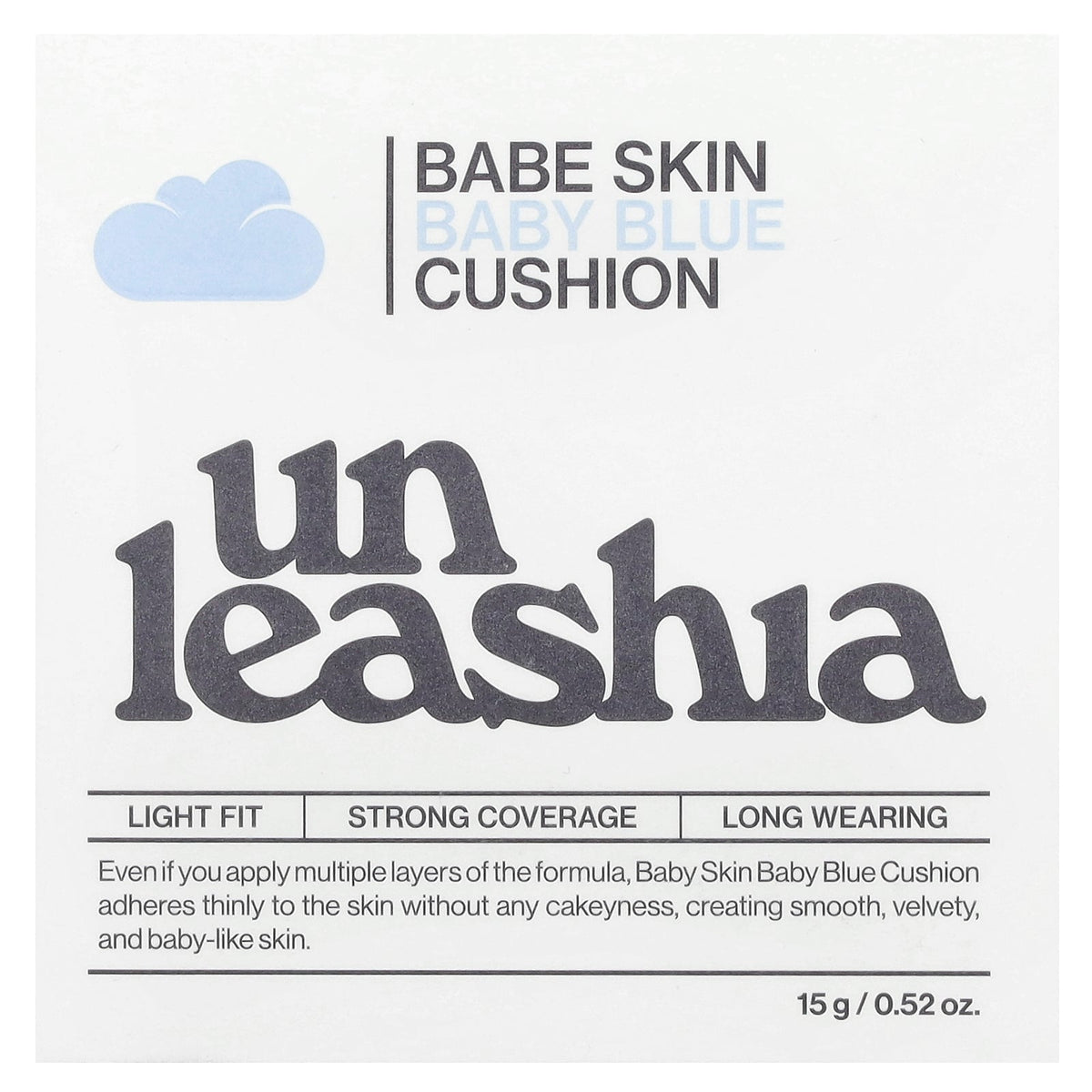 Unleashia, Babe Skin, Baby Blue Cushion, SPF40/ PA++, 25N Good Night, 0.52 oz (15 g)