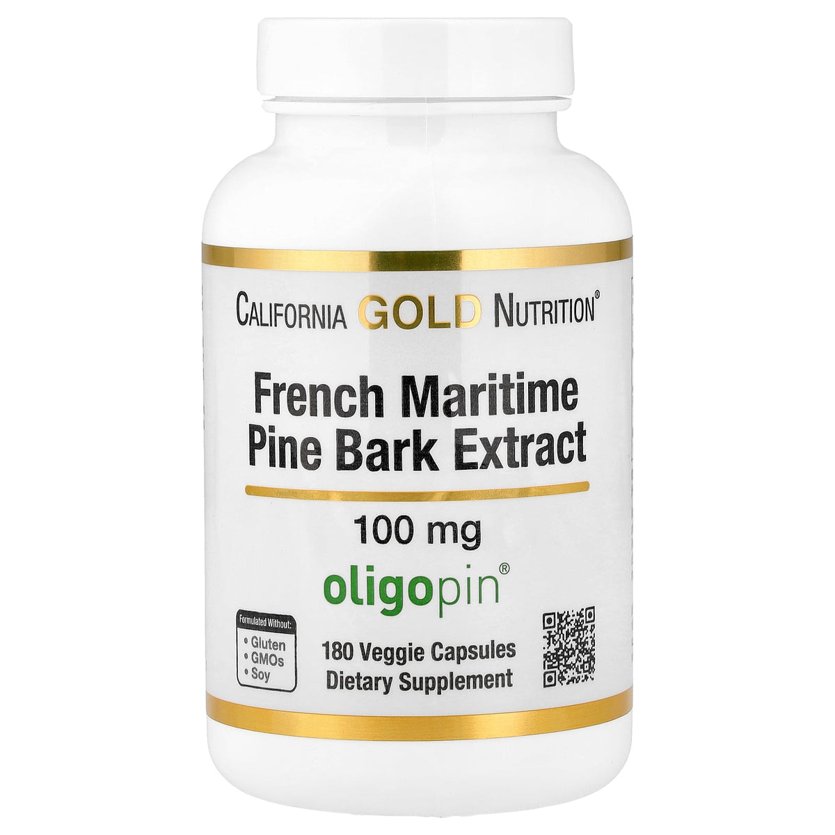 California Gold Nutrition, French Maritime Pine Bark Extract, Oligopin®, 100 mg, 180 Veggie Capsules