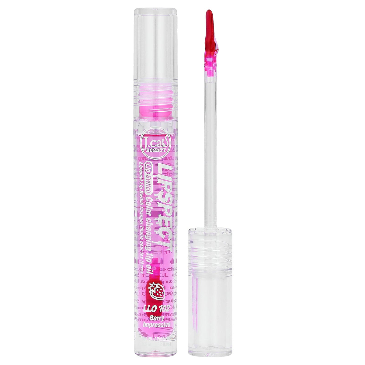 J.Cat Beauty, Lipspect Lip Switch, Color Changing Lip Oil, LLO 102 Berry Impressive, 0.1 fl oz (3 ml)